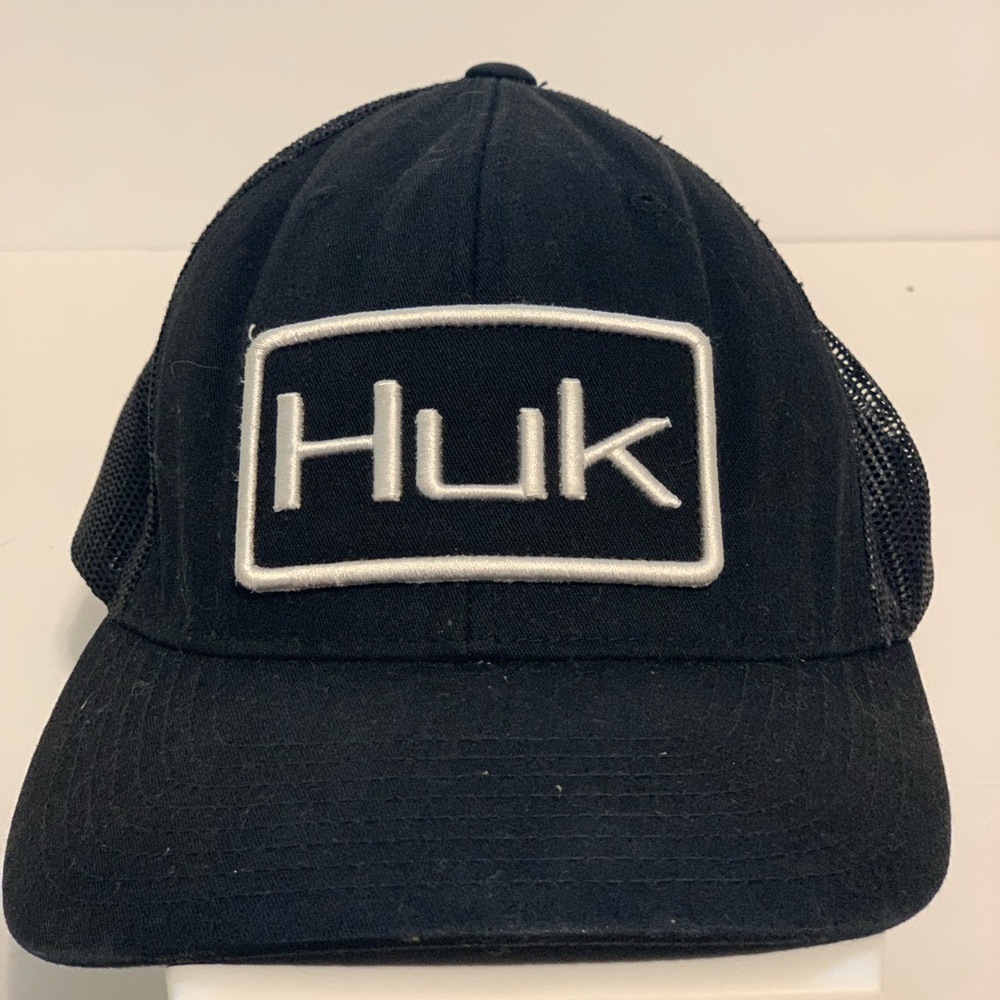HUK Fishing Baseball Cap /Hat Black Mesh With Adjustable SnapBack